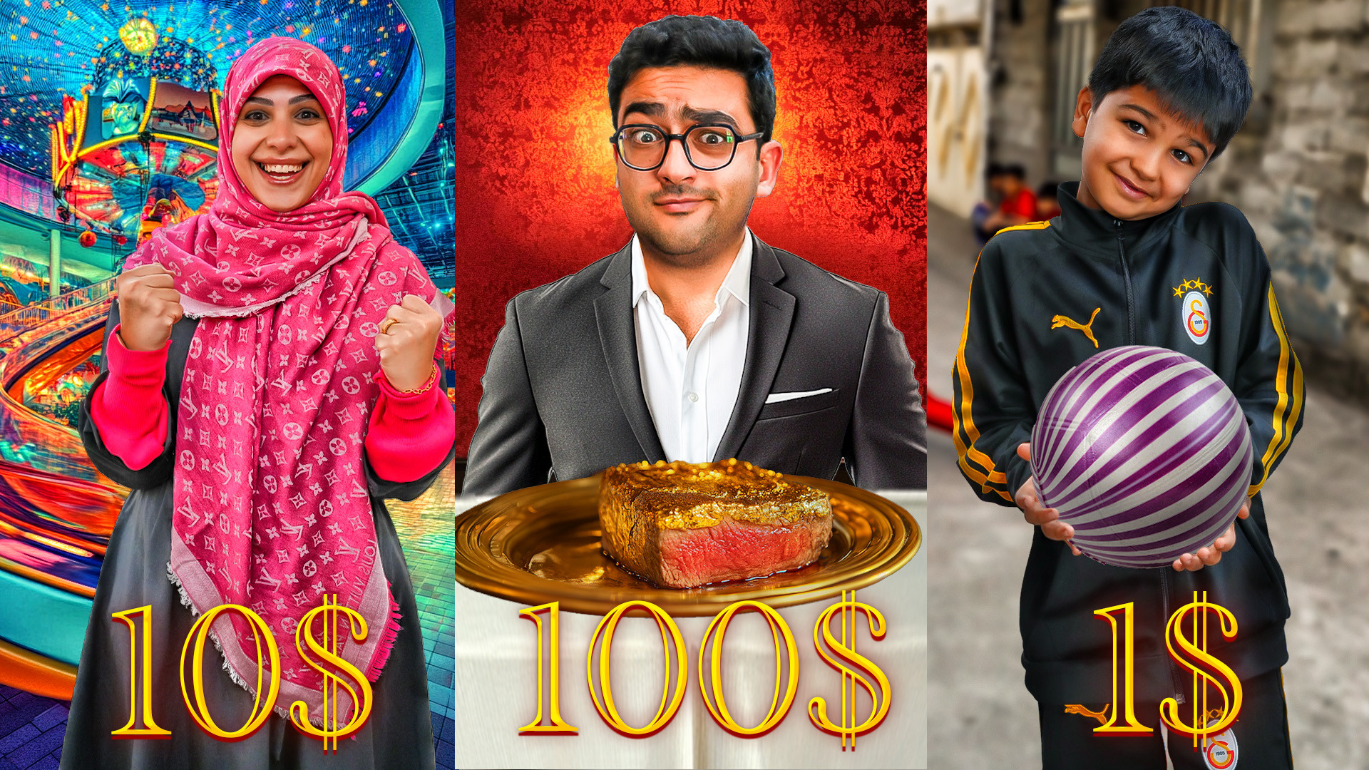 با 1دلار، 10دلار و 100 دلار با...