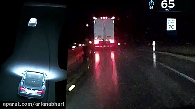 رانندگی اتوپایلوت با تسلا در ب...