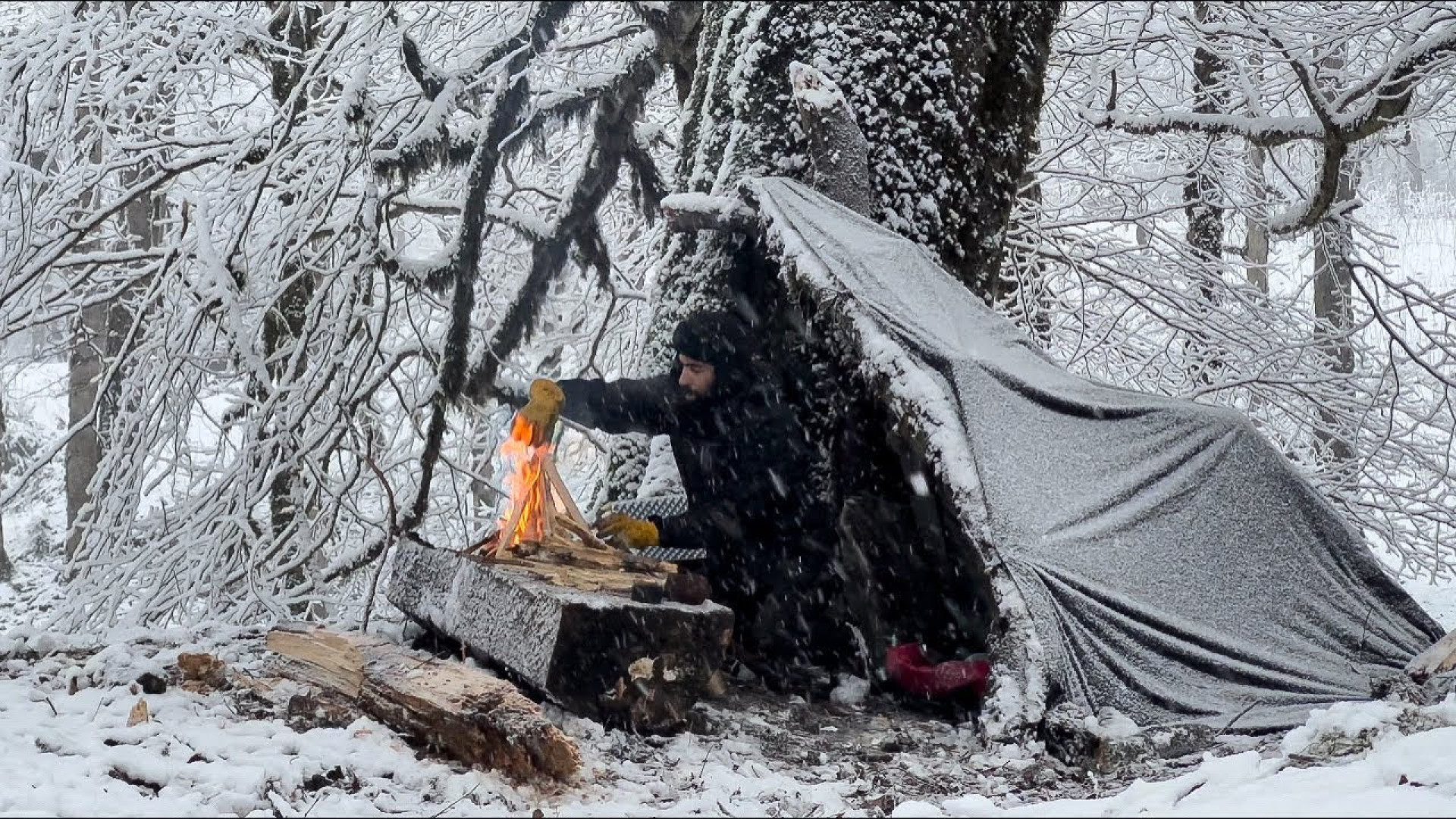 بقا در زمستان سخت بدون چادر و...