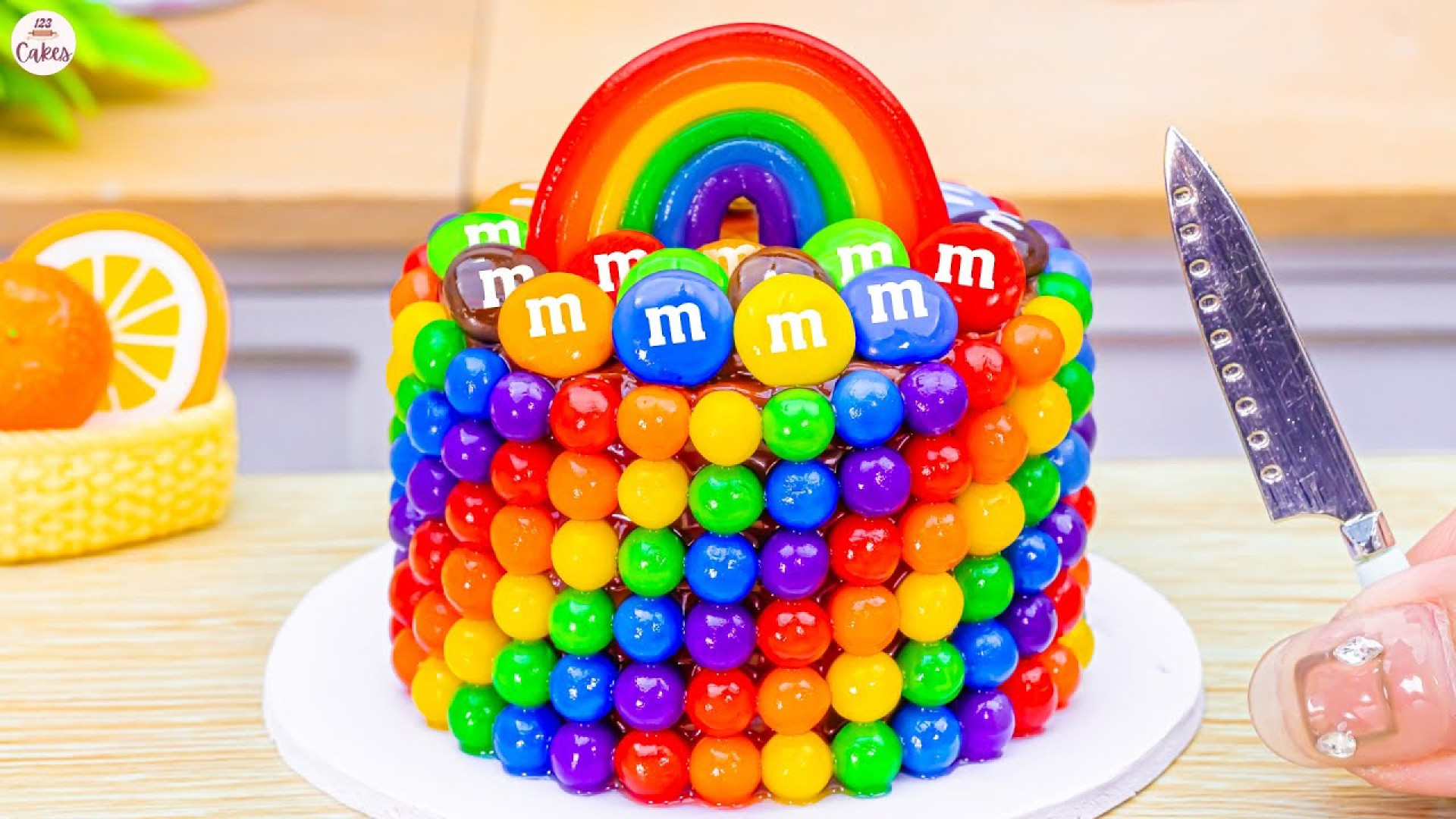 Tasty Rainbow Cake With Mm Candy1000 Miniature Rainbow Cake Decoratingbe