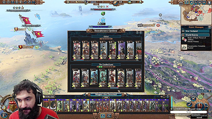 پارت 5 گیم پلی Total War WARHAMMER III شروع جنگ و غارت فرعون خمر زمان2240ثانیه