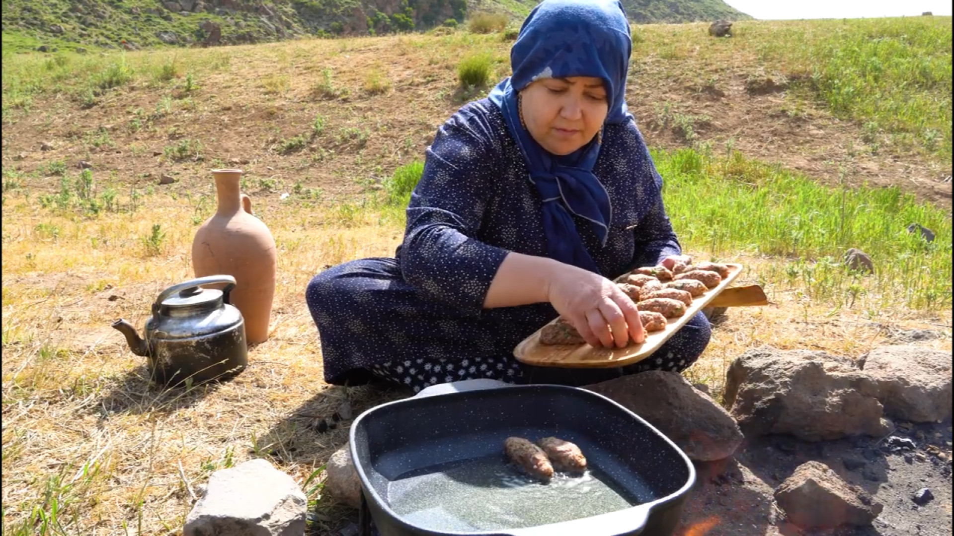 کباب تابه ای مخصوص  زندگی روست...