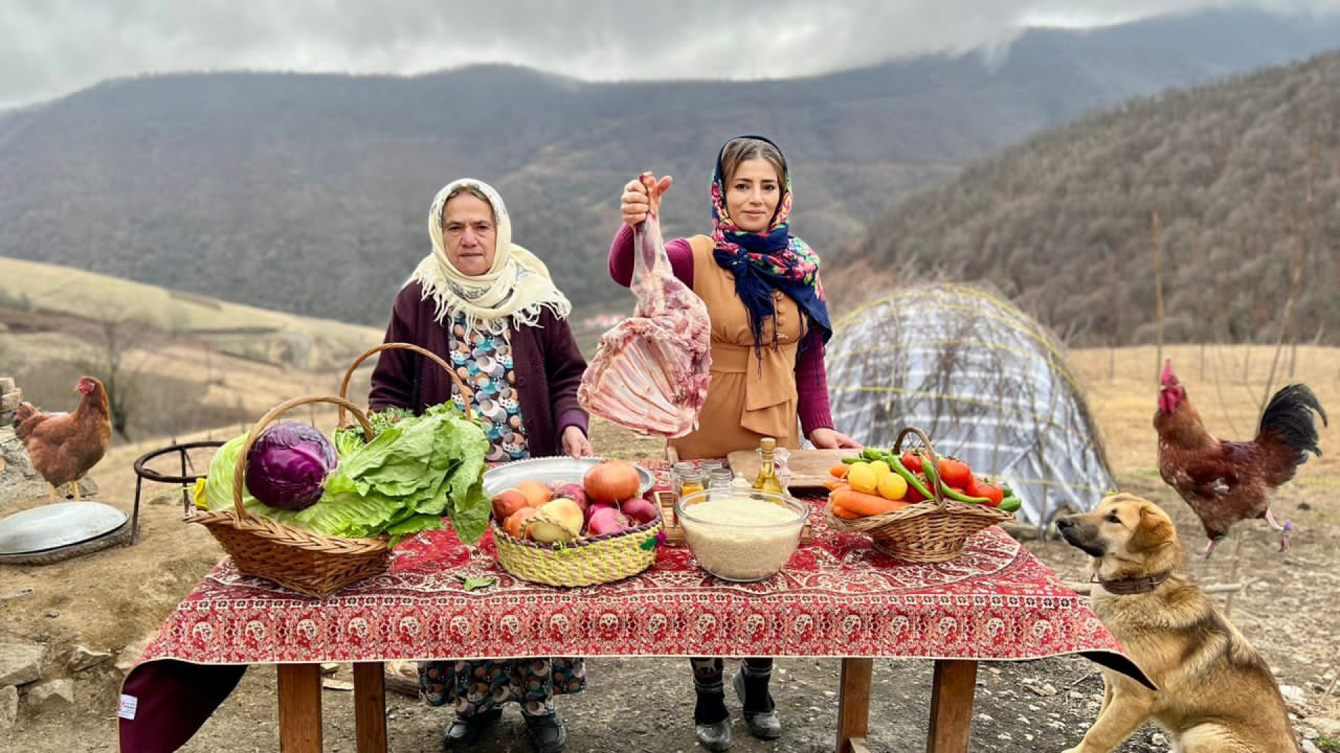 زندگی روستایی در زمستان، پخت س...
