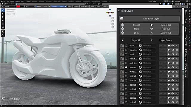 پلاگین بلندر Face Layers