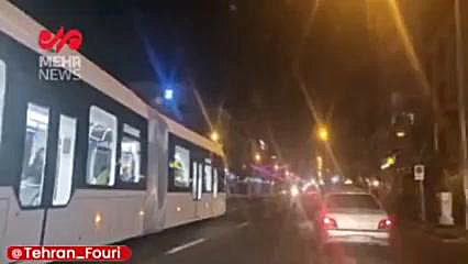 تست شبانه تراموا در خیابان های...