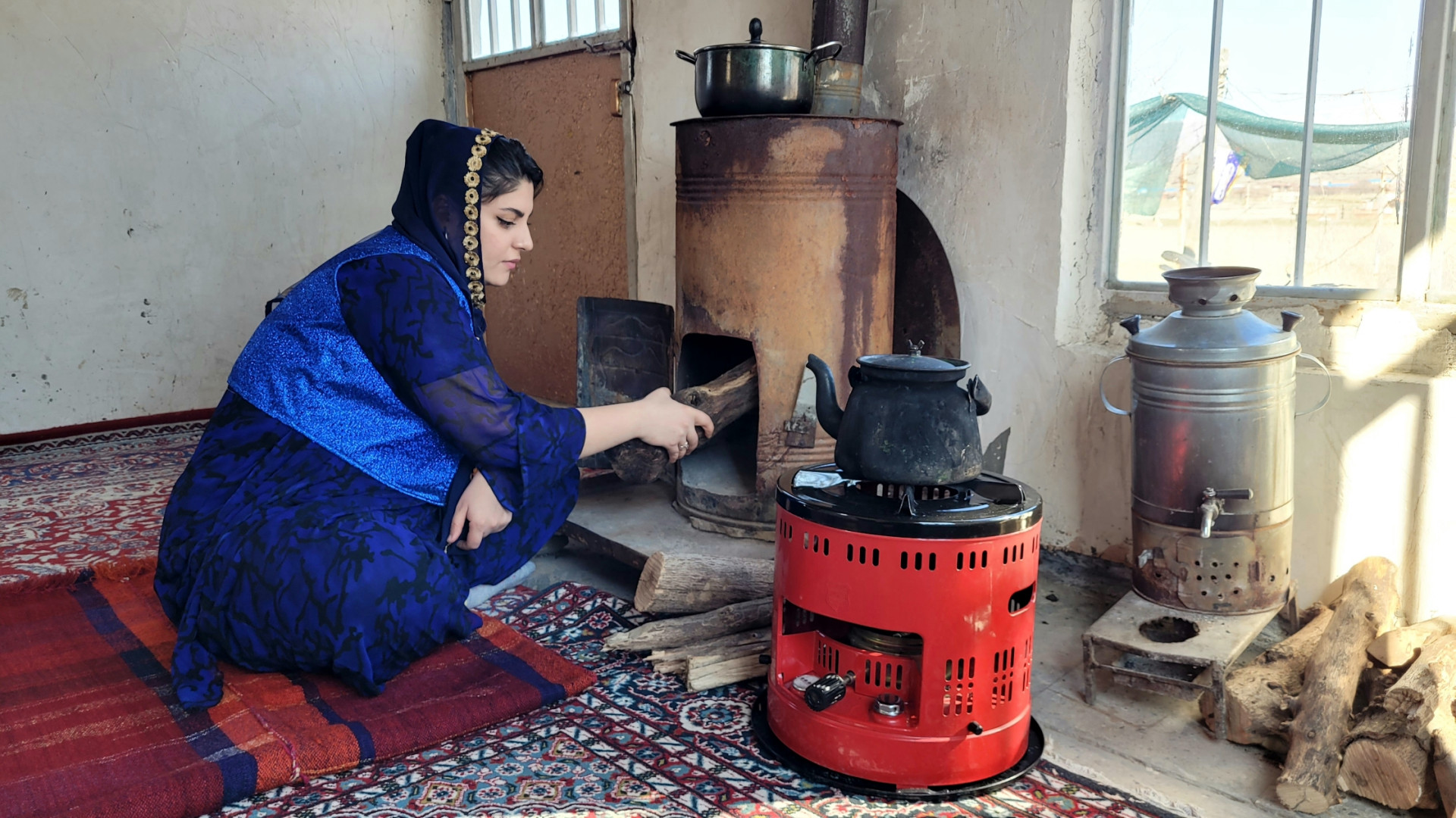 پخت بریانی با گوشت بره در روست...