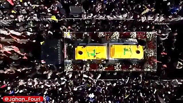 تصاویر هوایی از تشییع پیکرهای...