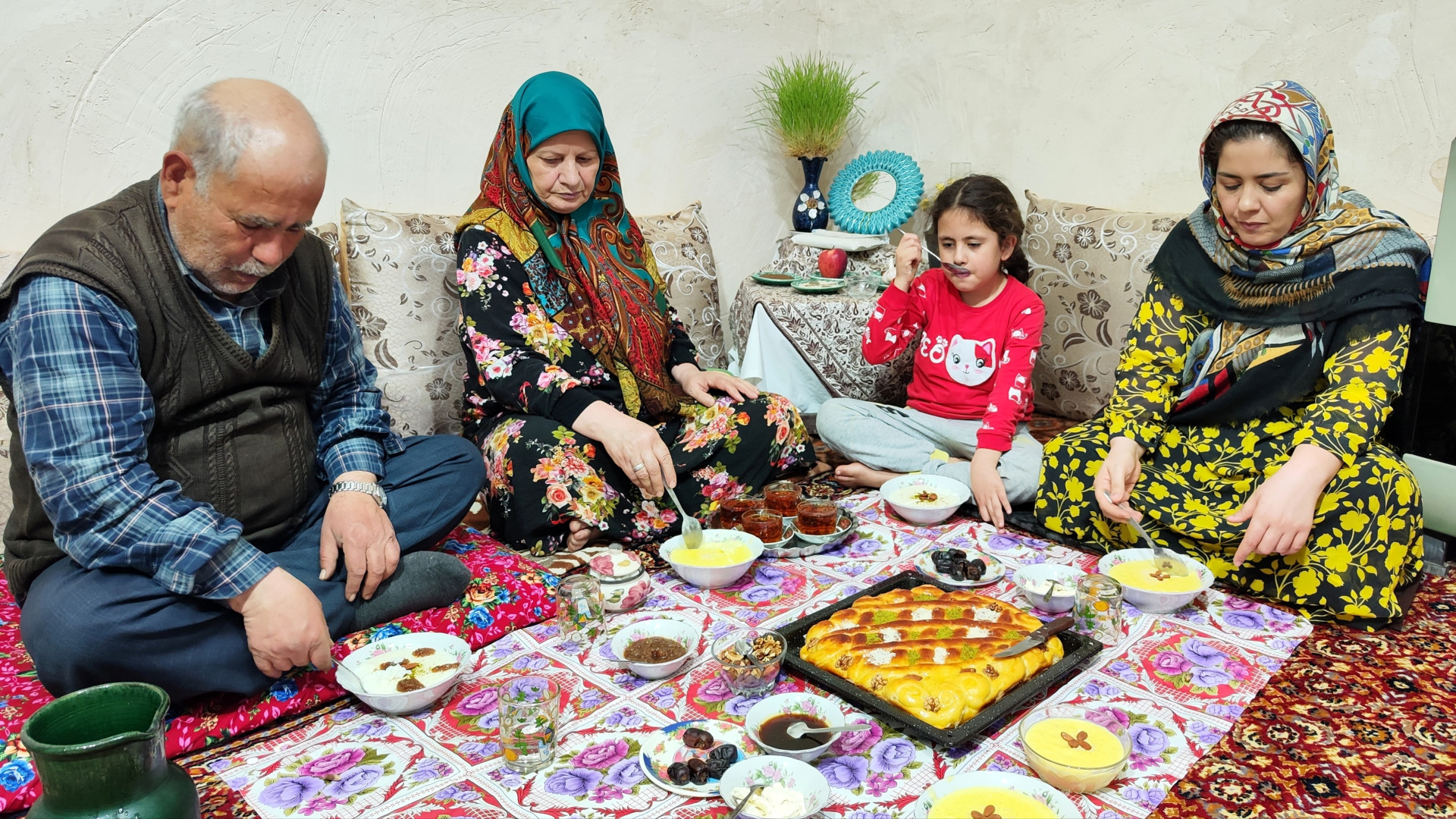 افطار روستایی با نان مخصوص رمض...