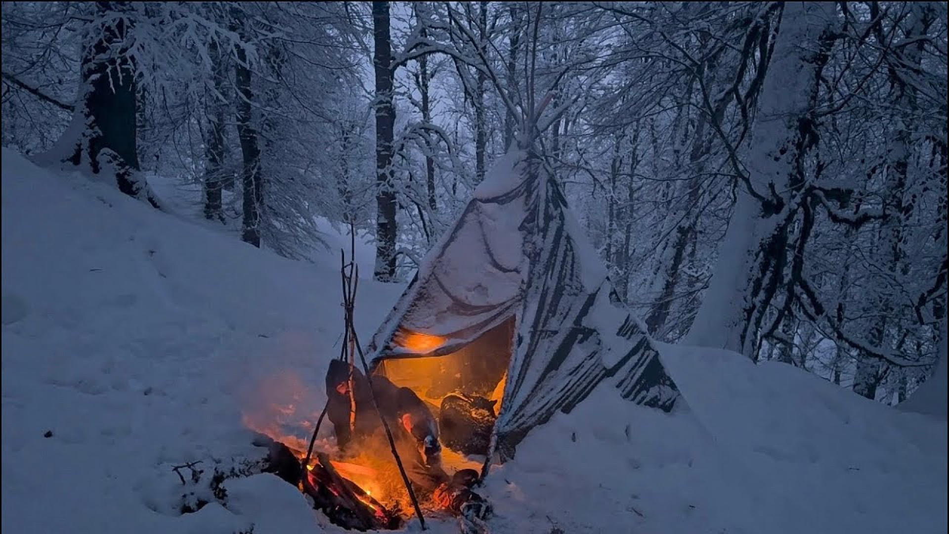 کمپینگ زمستانی بدون چادر در دم...