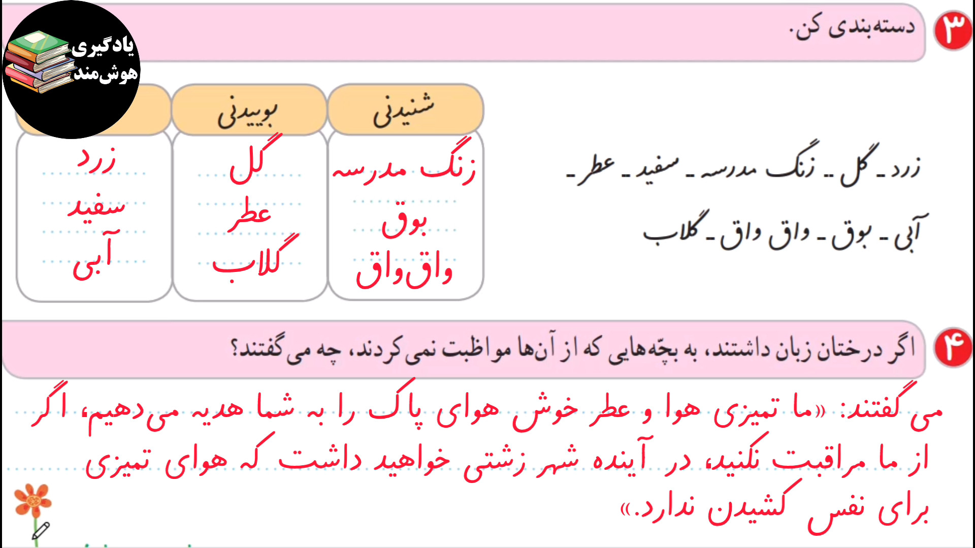 حل نگارش دوم ابتدایی صفحه 93 د...