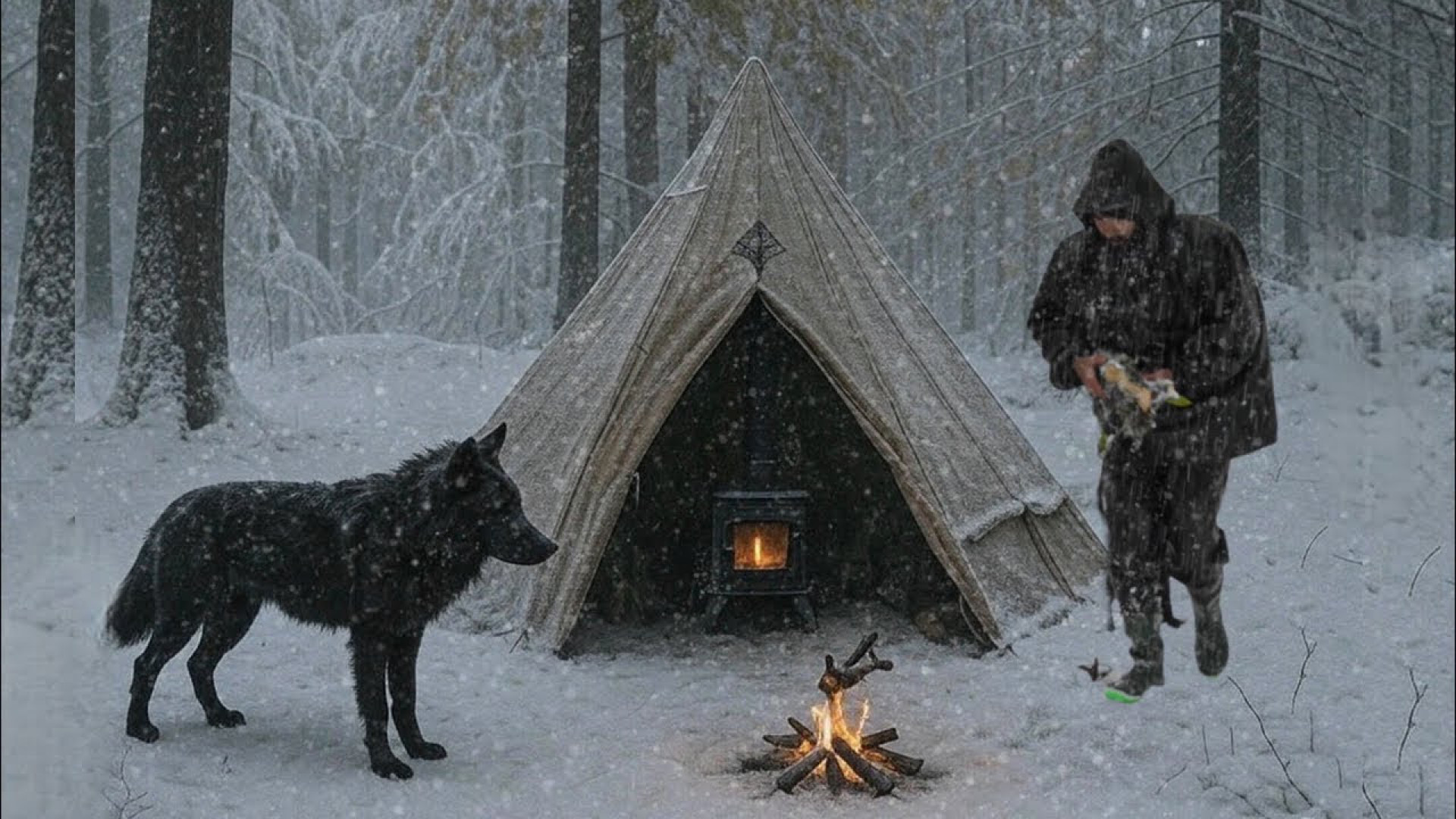 کمپینگ با چادر گرم در برف شدید...