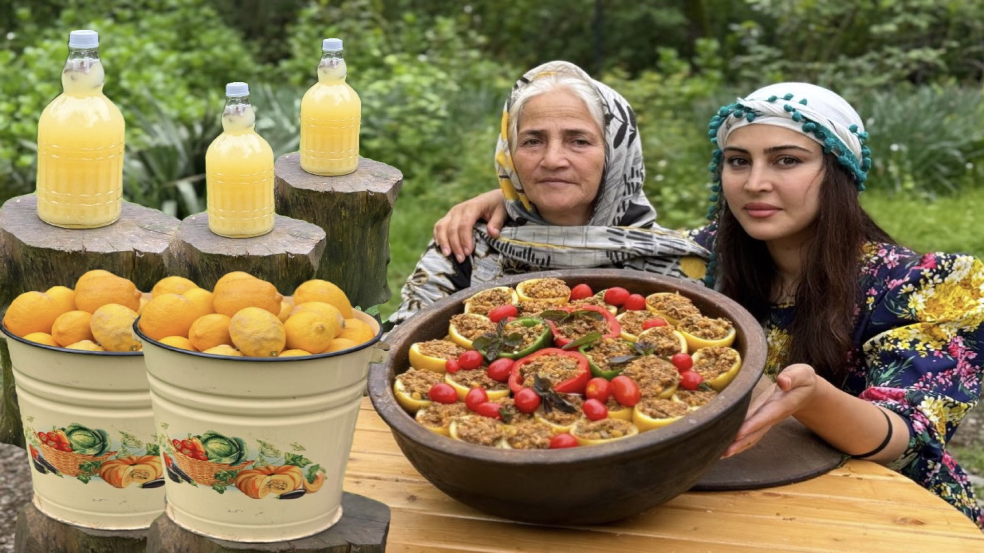 پخت دلمه لیمو در کلبه چوبی