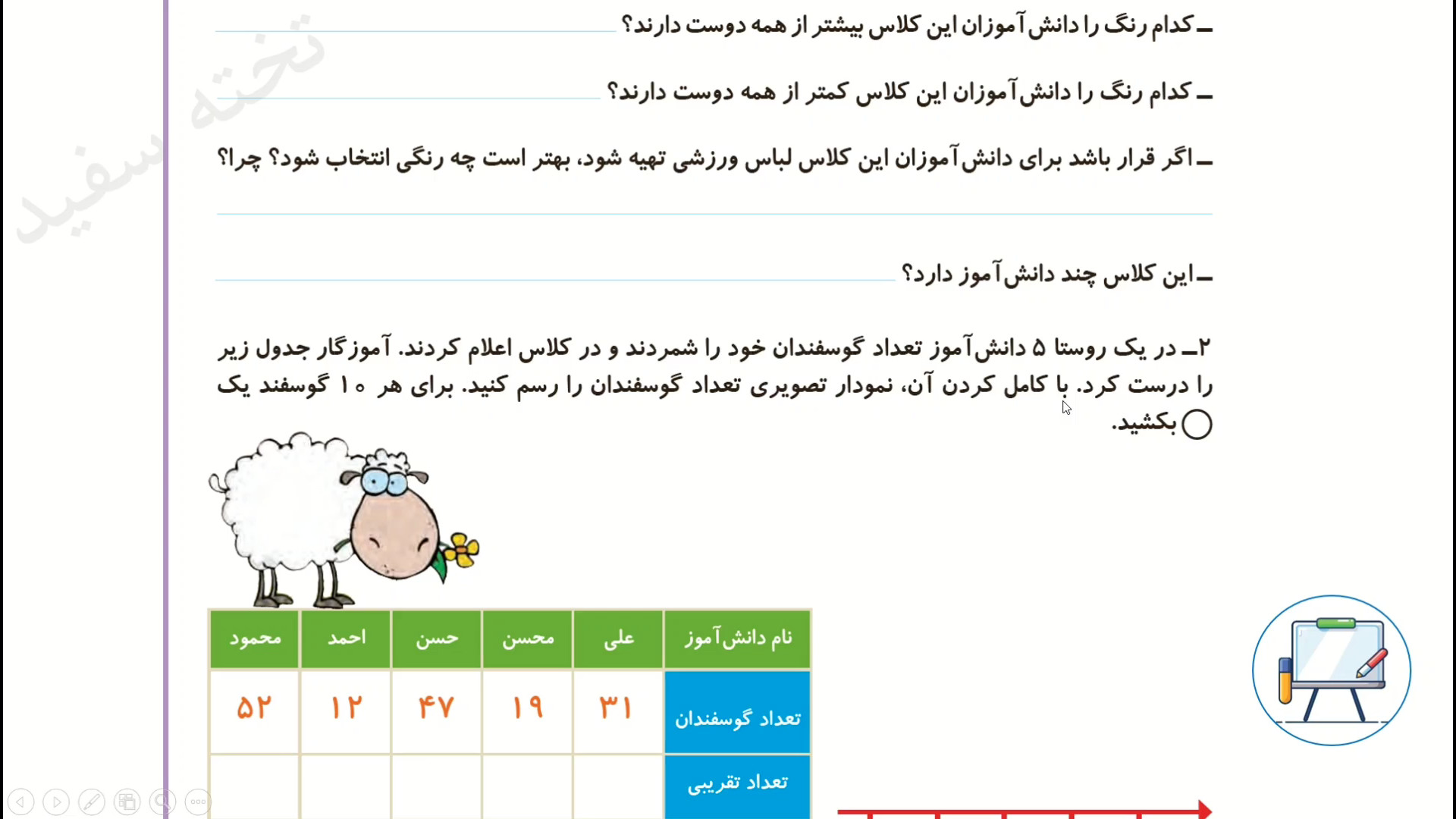 صفحه ۱۴۳ ریاضی دوم (مرور فصل)