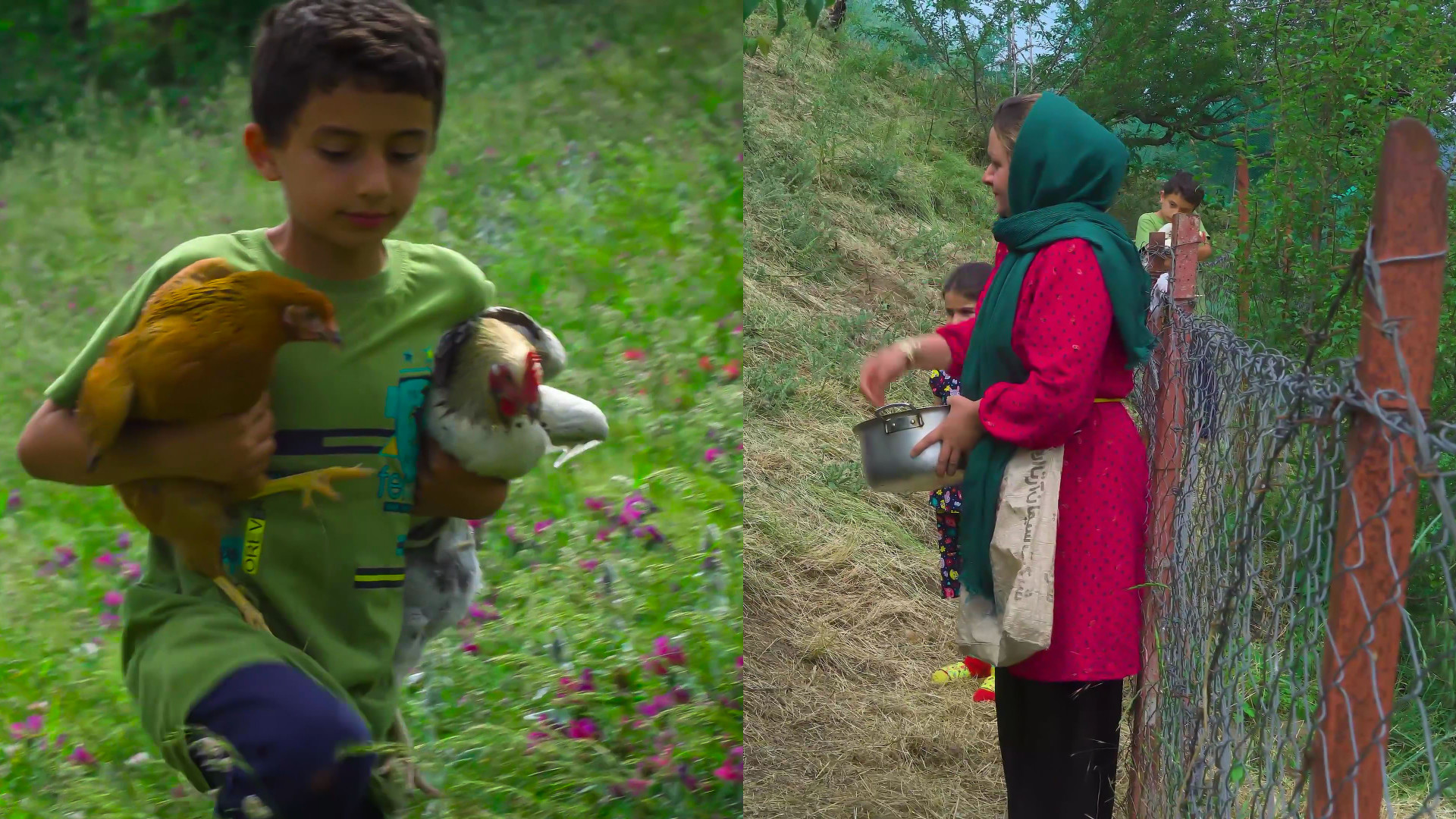 زندگی در روستا | بچه‌ها، مرغ و...