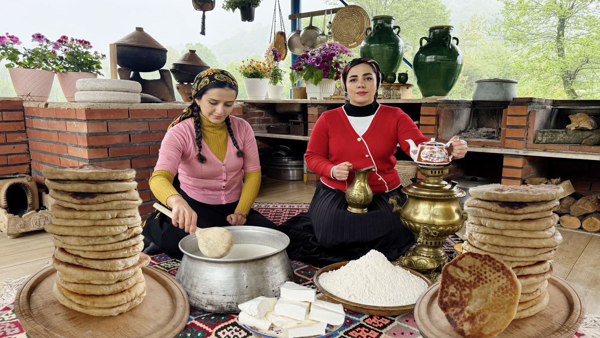 طرز تهیه پنیرخانگی و پخت نان پ...