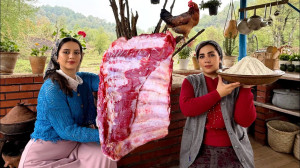 کباب دنده ی گاو کامل در تنور