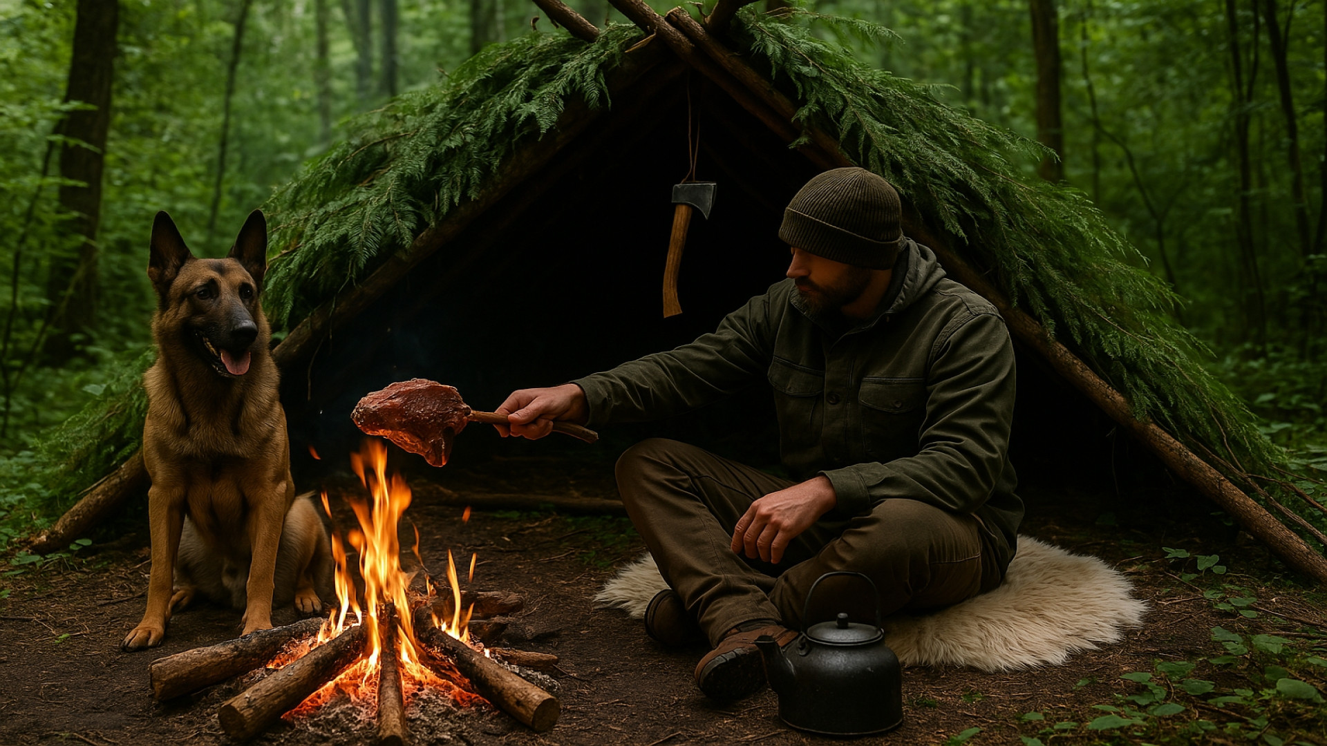 کمپینگ بوشکرفت و ساخت پناهگاهی...