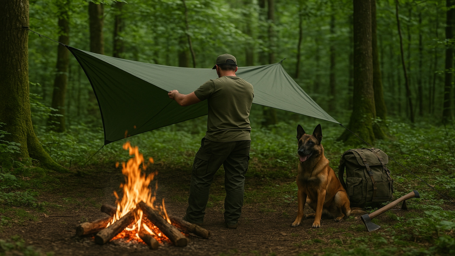 کمپینگ در یک روز بارانی و پر ا...