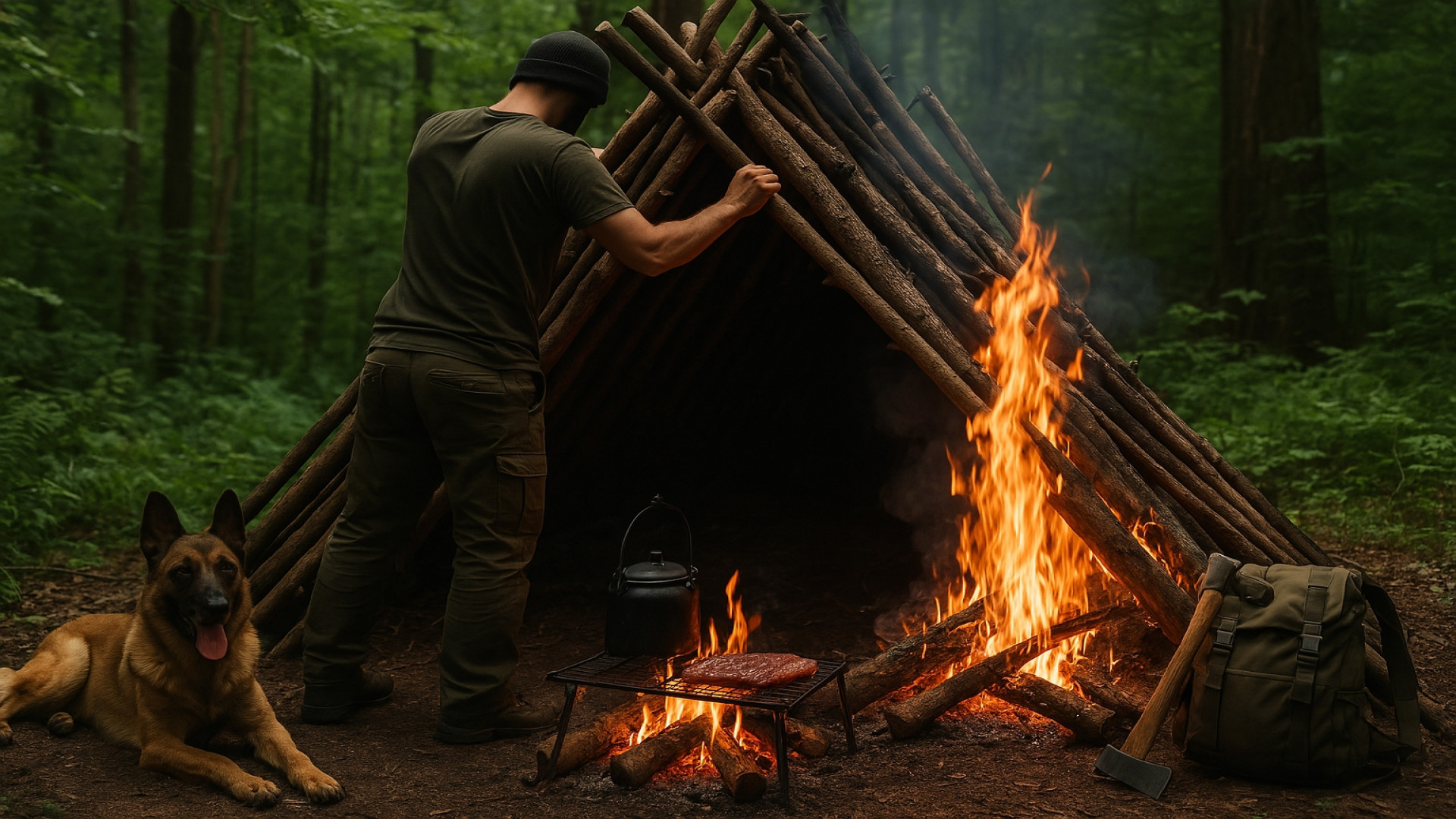 کمپینگ ۳ روزه و ساخت کلبه چوبی...
