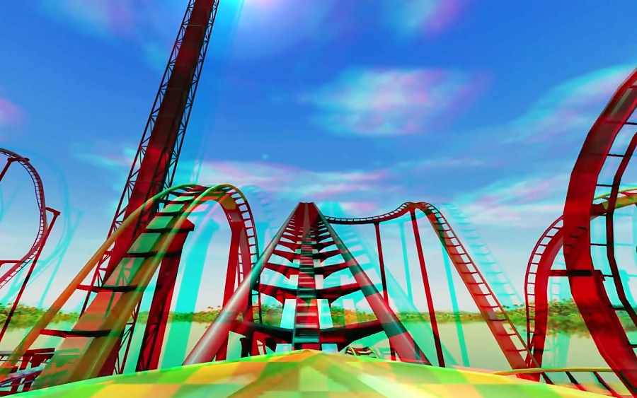 3D Roller Coaster Tycoon 3 Stereo 3D anaglyph Test Red Cyan