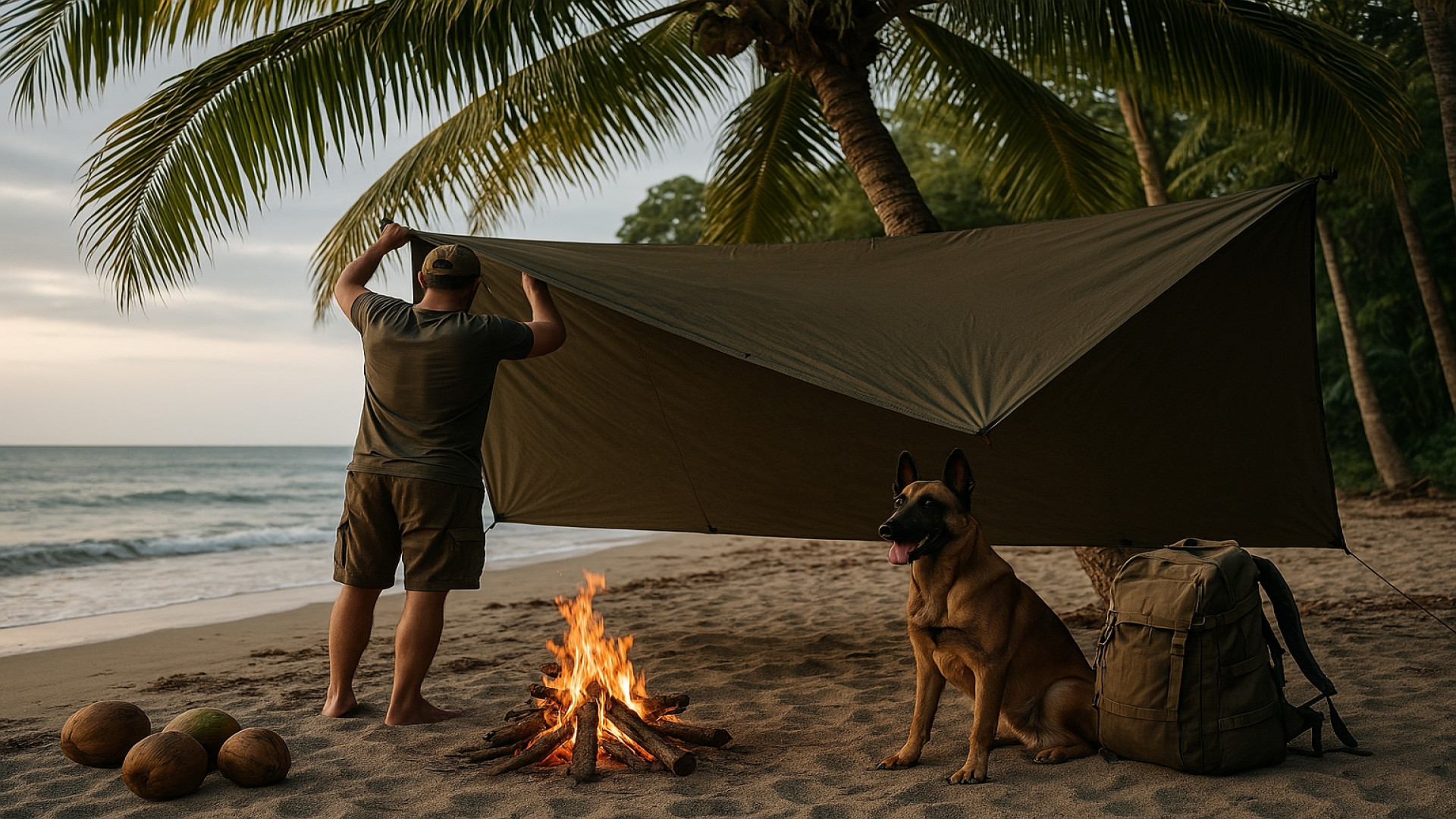 کمپ و ماهیگیری در ساحل صخره ای...