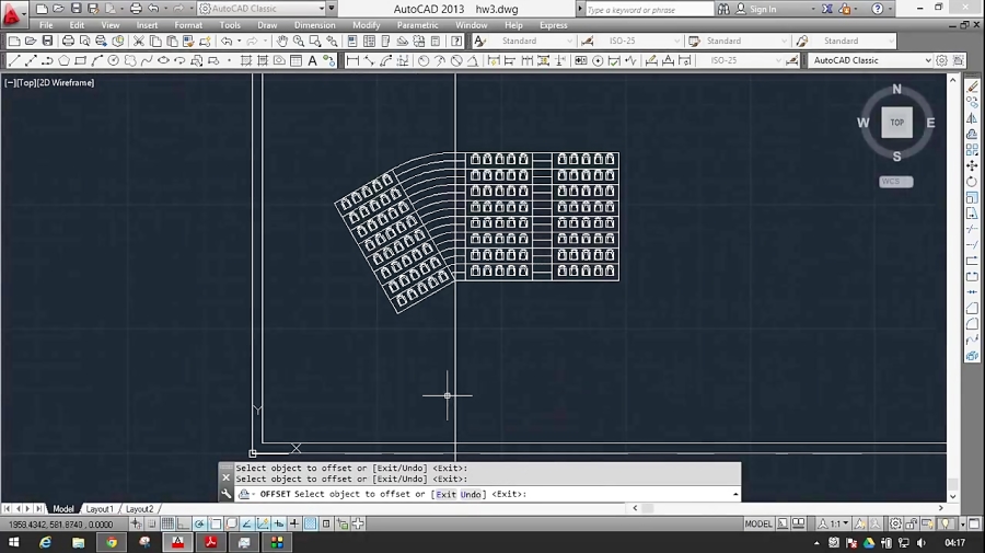 Drawing a conference room in AUTOCAD