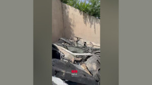 وضعیت عجیب خودروها پس از حمله...