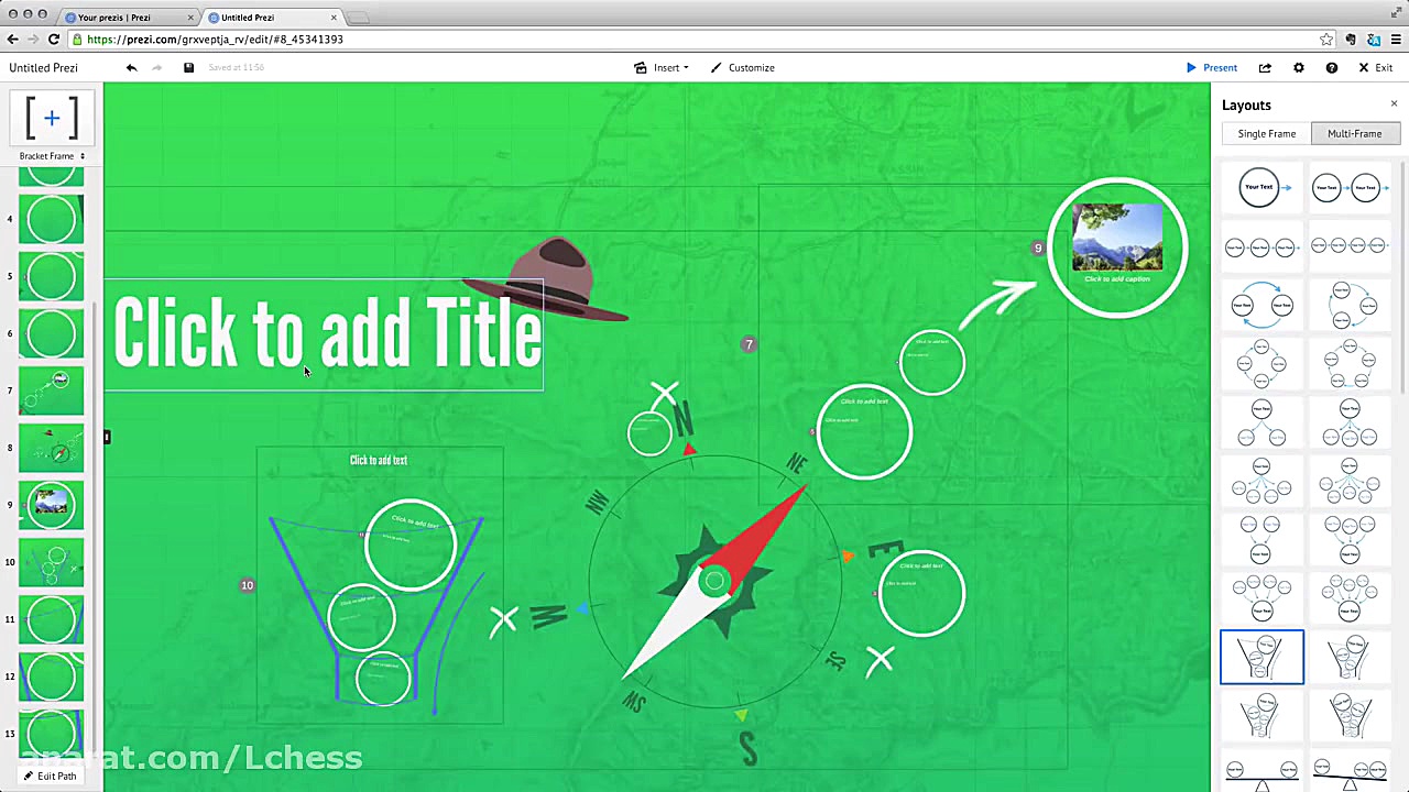 Prezi Tutorial: Using template...