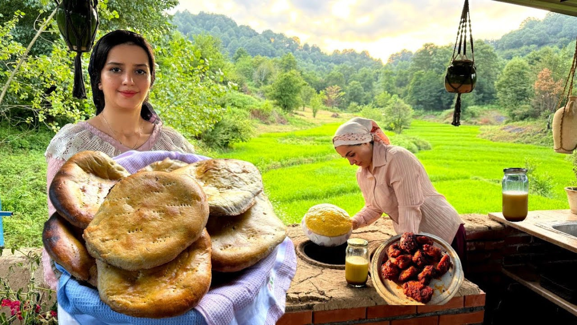 پخت نان خاص و خوشمزه با دمبه گ...