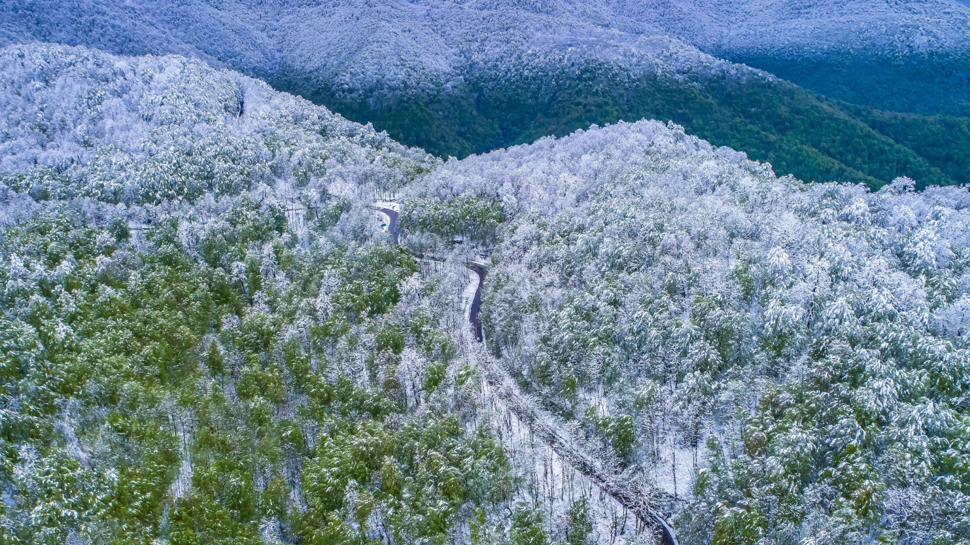 جاده سرسبز و برفی اسالم به خلخ...