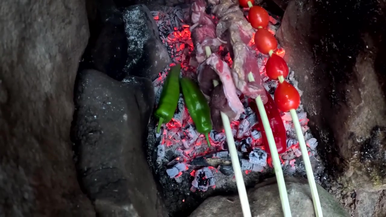کباب بازی گوشت و جگر و کمپینگ...