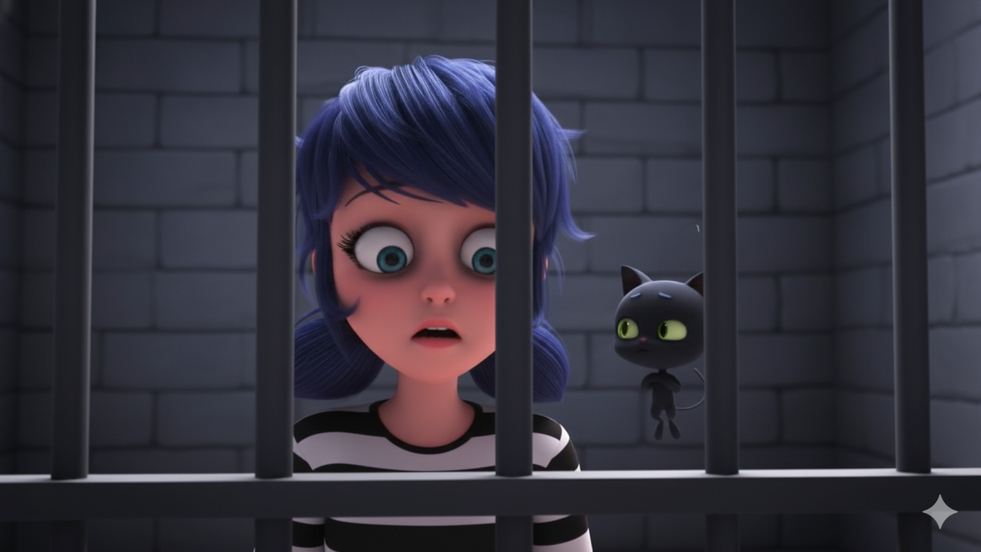 دختر کفشدوزکی و گربه سیاه دوبل...