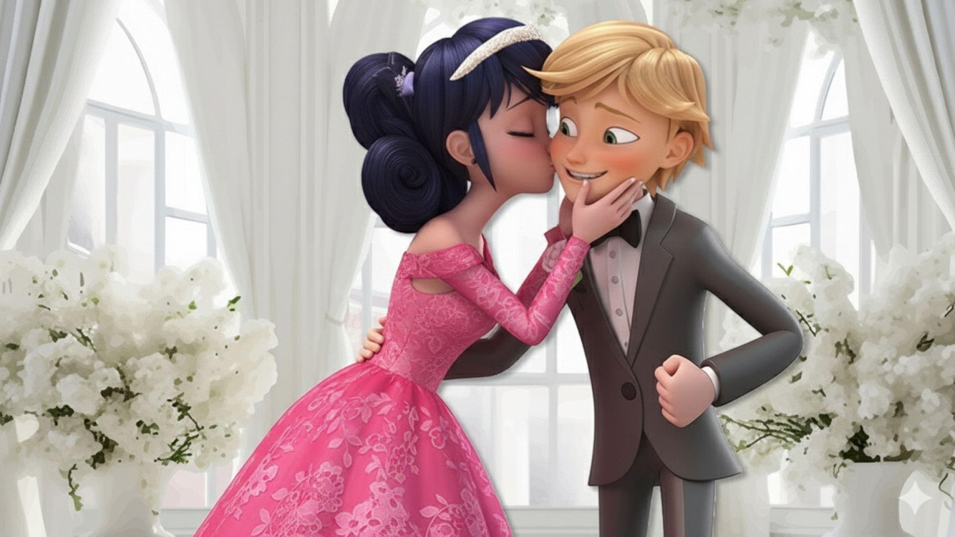 دختر کفشدوزکی و گربه سیاه دوبل...