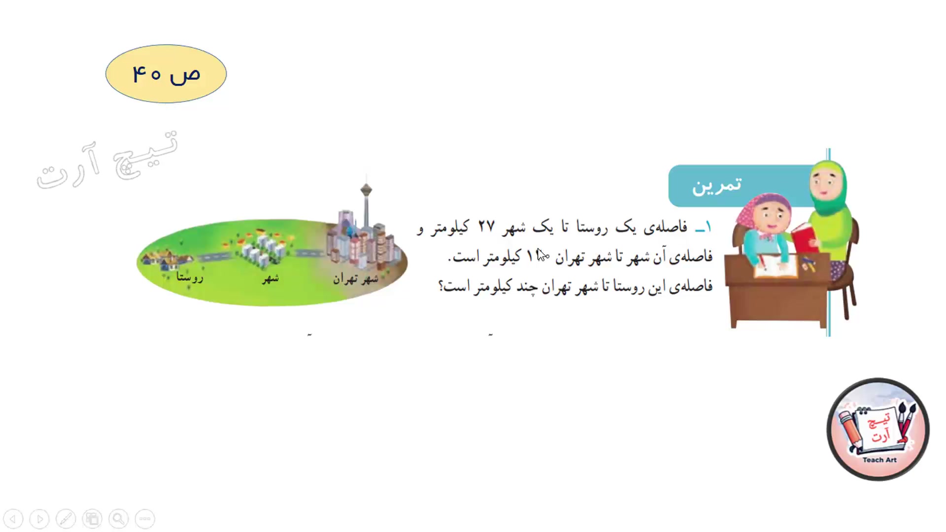 جواب صفحه 40 و 41 ریاضی سوم  م...