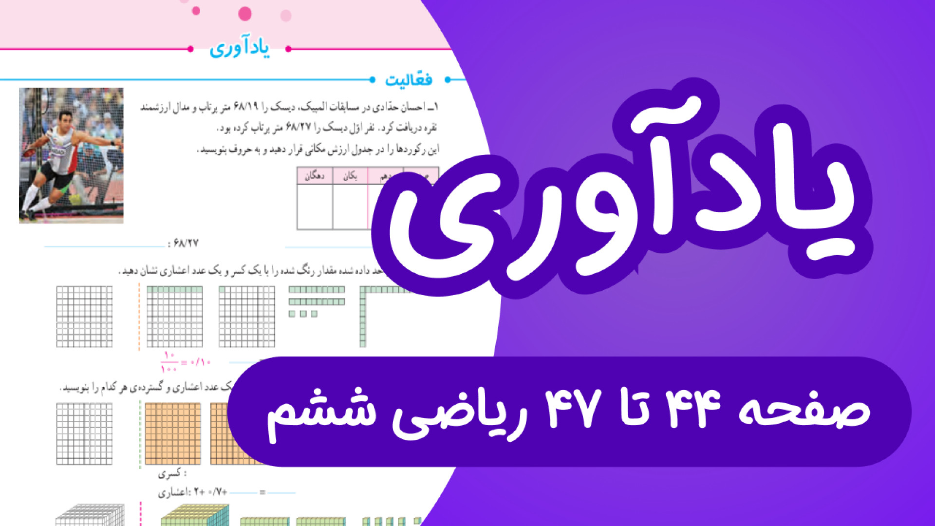 ریاضی ششم ابتدایی مبحث یادآوری...