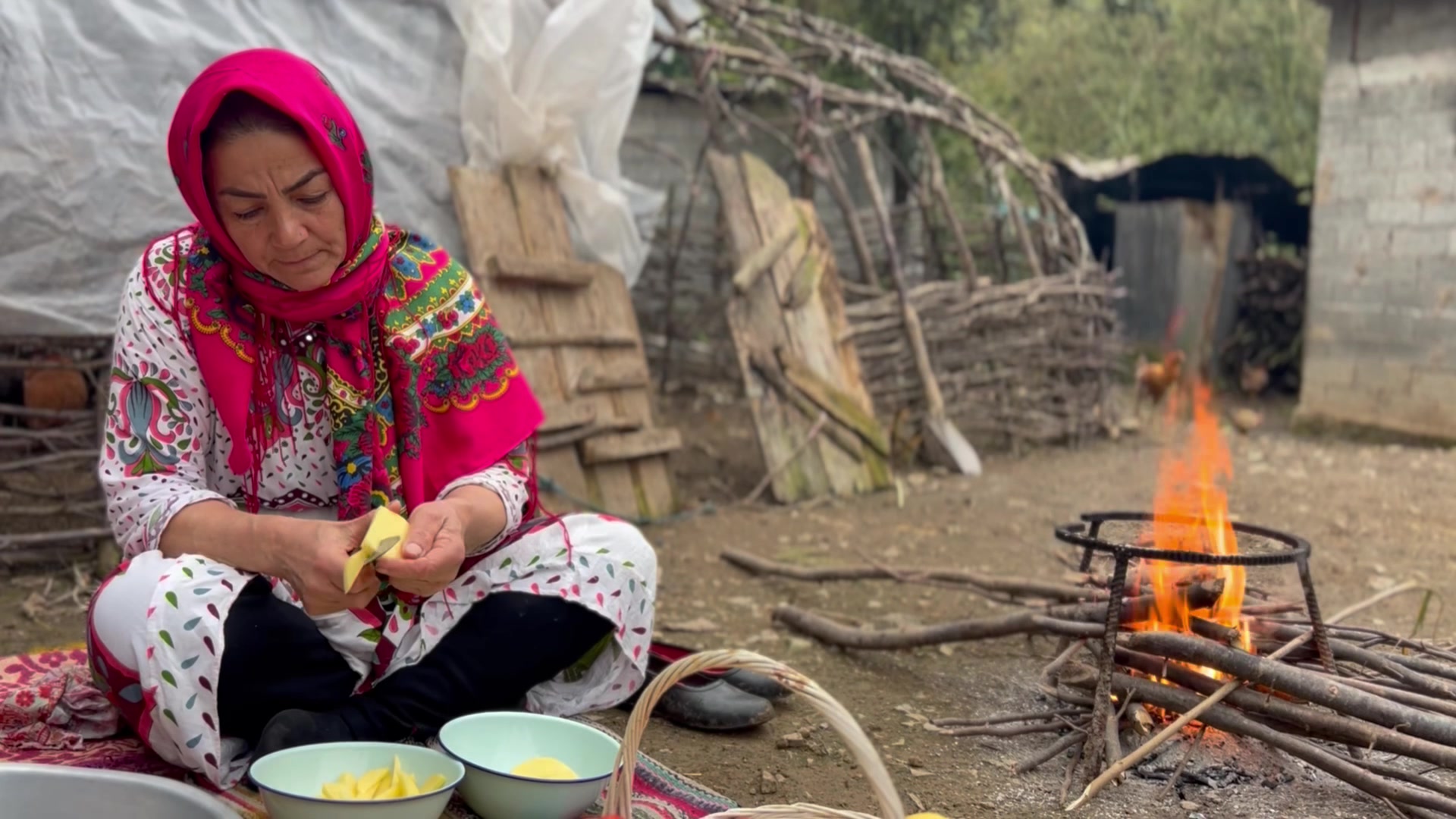 پخت جز ویز در روی ساج