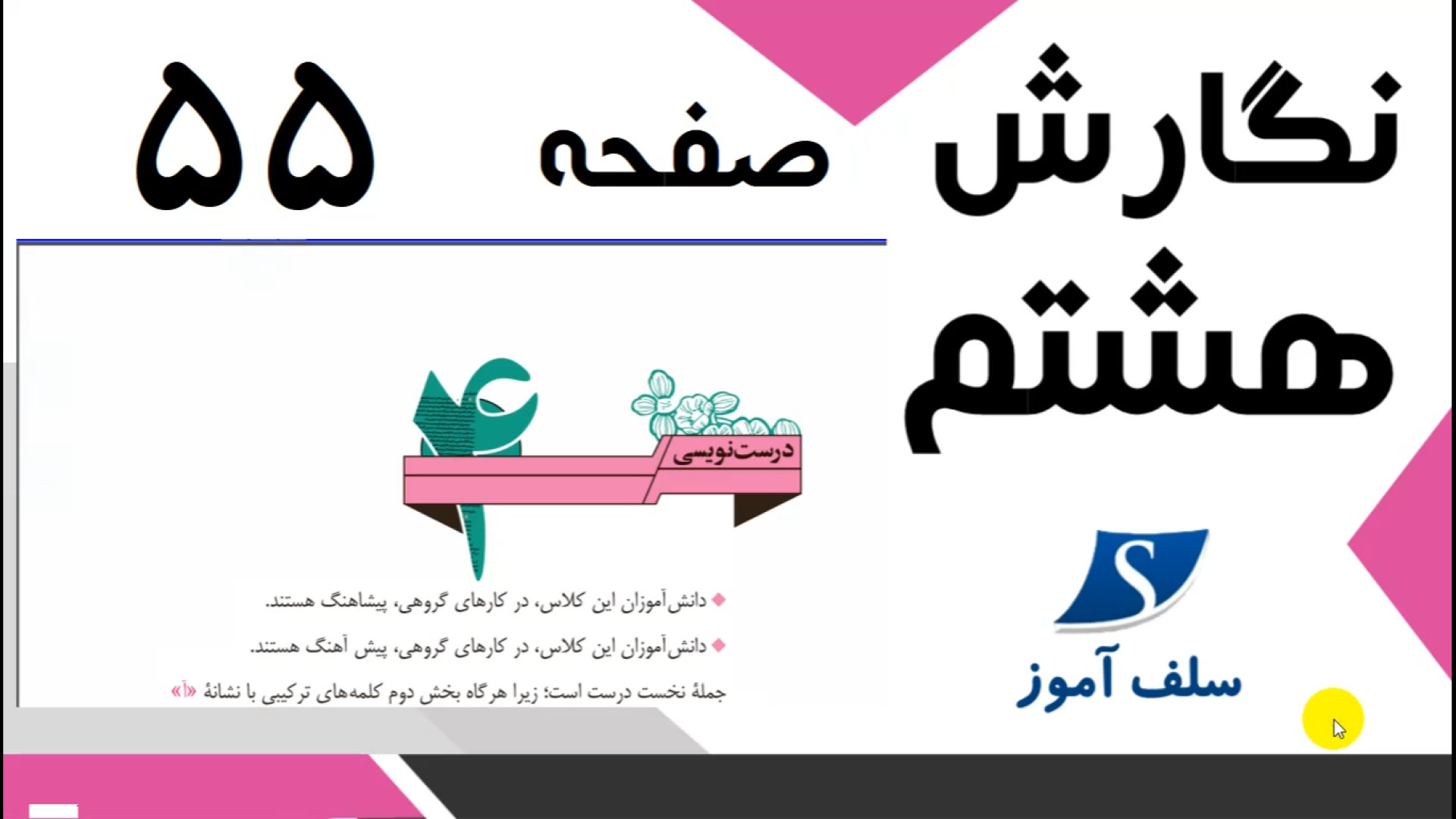 نگارش هشتم صفحه 55 | قاعده نوش...