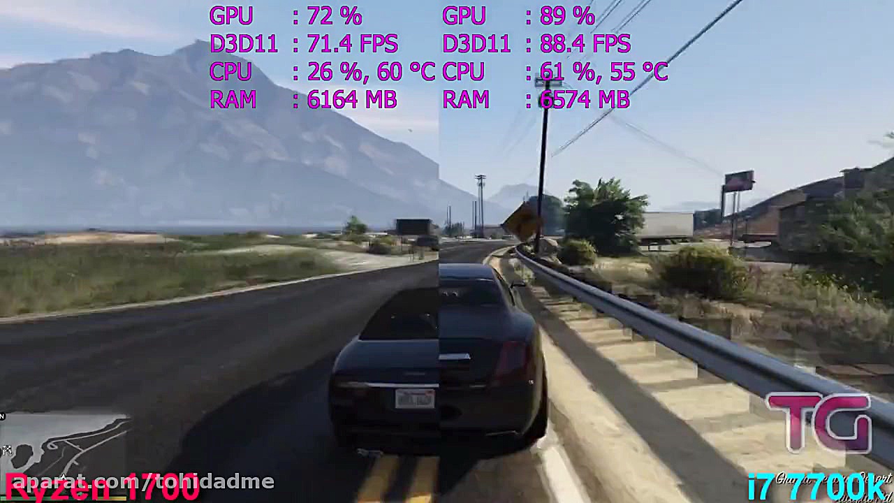 Ryzen 7 1700 vs i7 7700k in GT...
