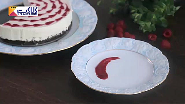 چیزکیک تمشک با شکلات سفید