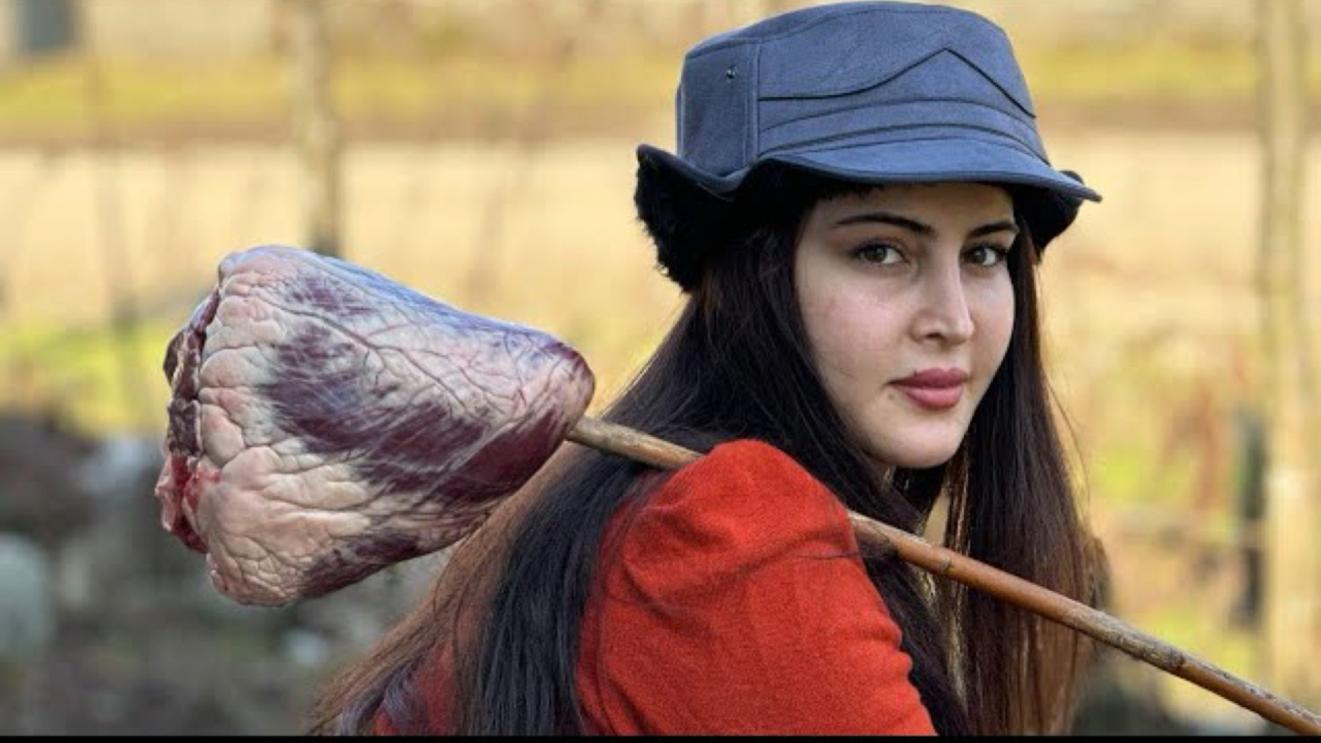 پخت دل گاو در روستا به روش خاص...