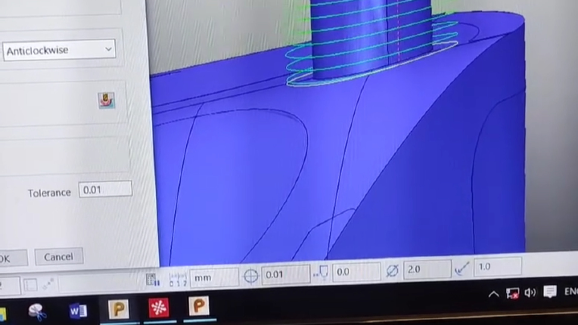 Parametric spiral finish