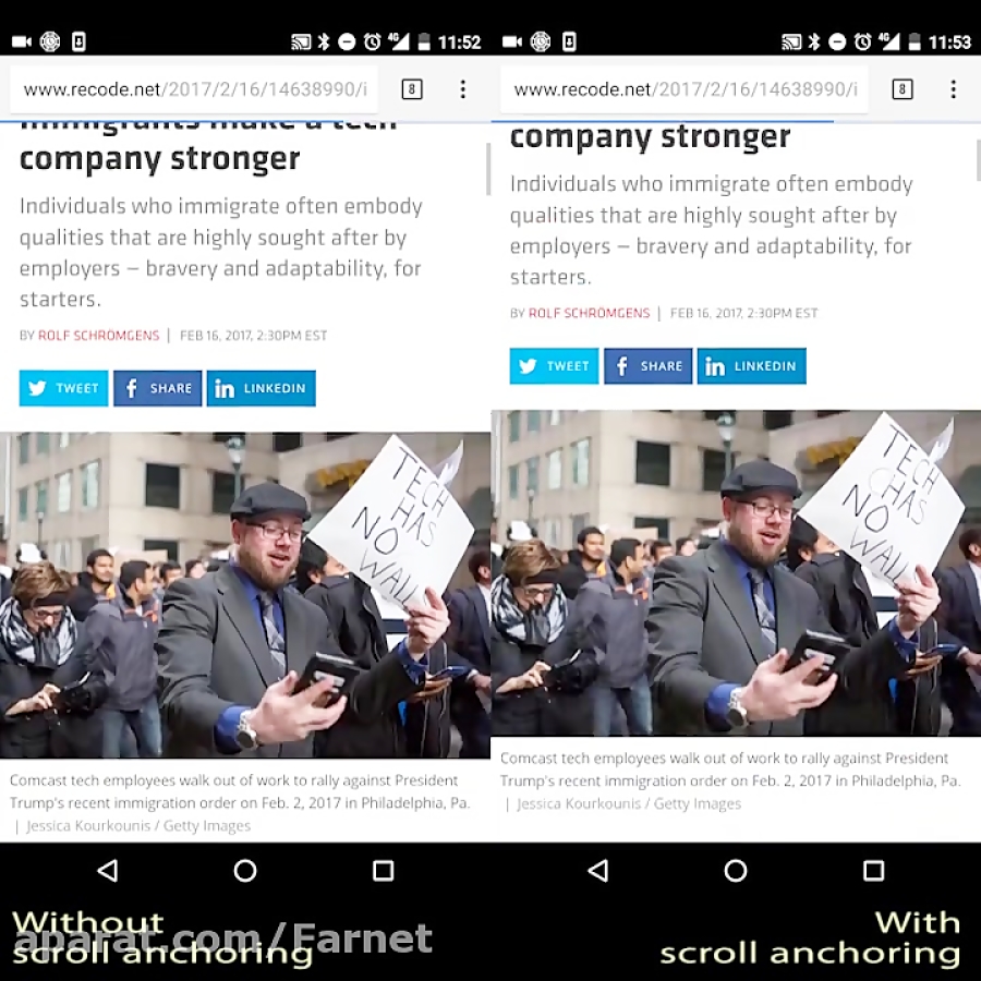 قابلیت جدید Scroll Anchoring در مرورگر گوگل کروم