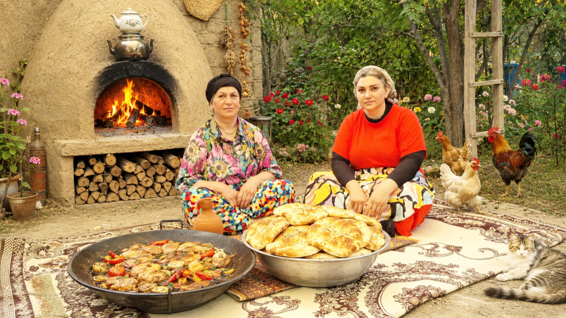نان تنوری مادر در تنور گلی | غ...
