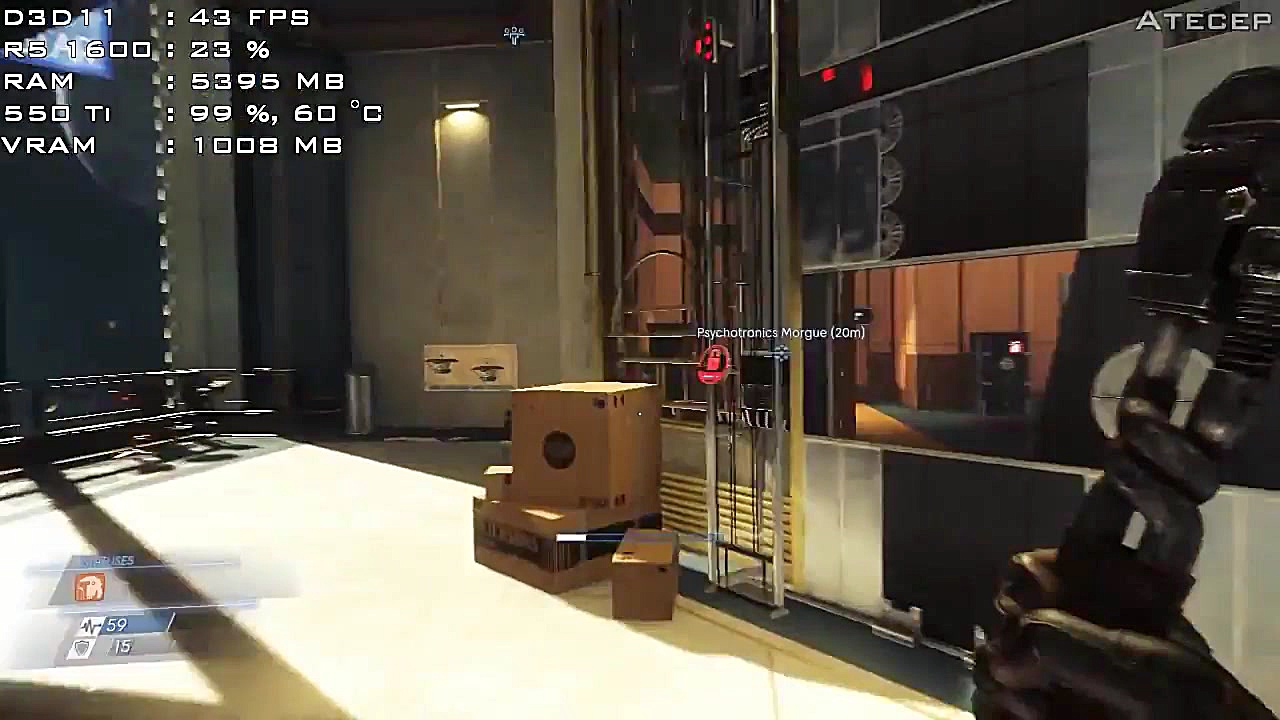 فریم ریت بازی Prey  GTX 550 Ti...