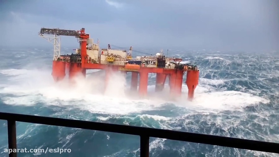 Oil Rig Hit Massive Waves Hit Oil Rig