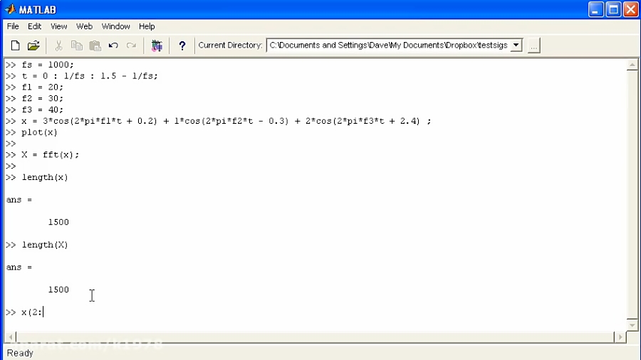Using Matlab's fft function