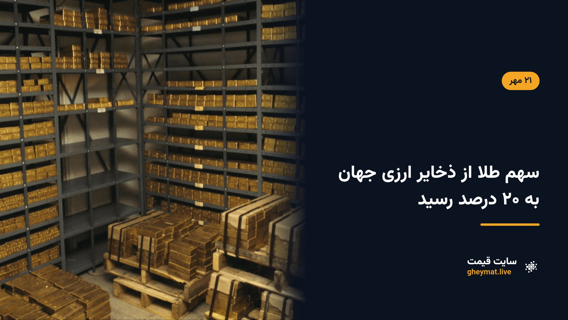 سهم طلا از ذخایر ارزی جهان به ۲۰ درصد رسید