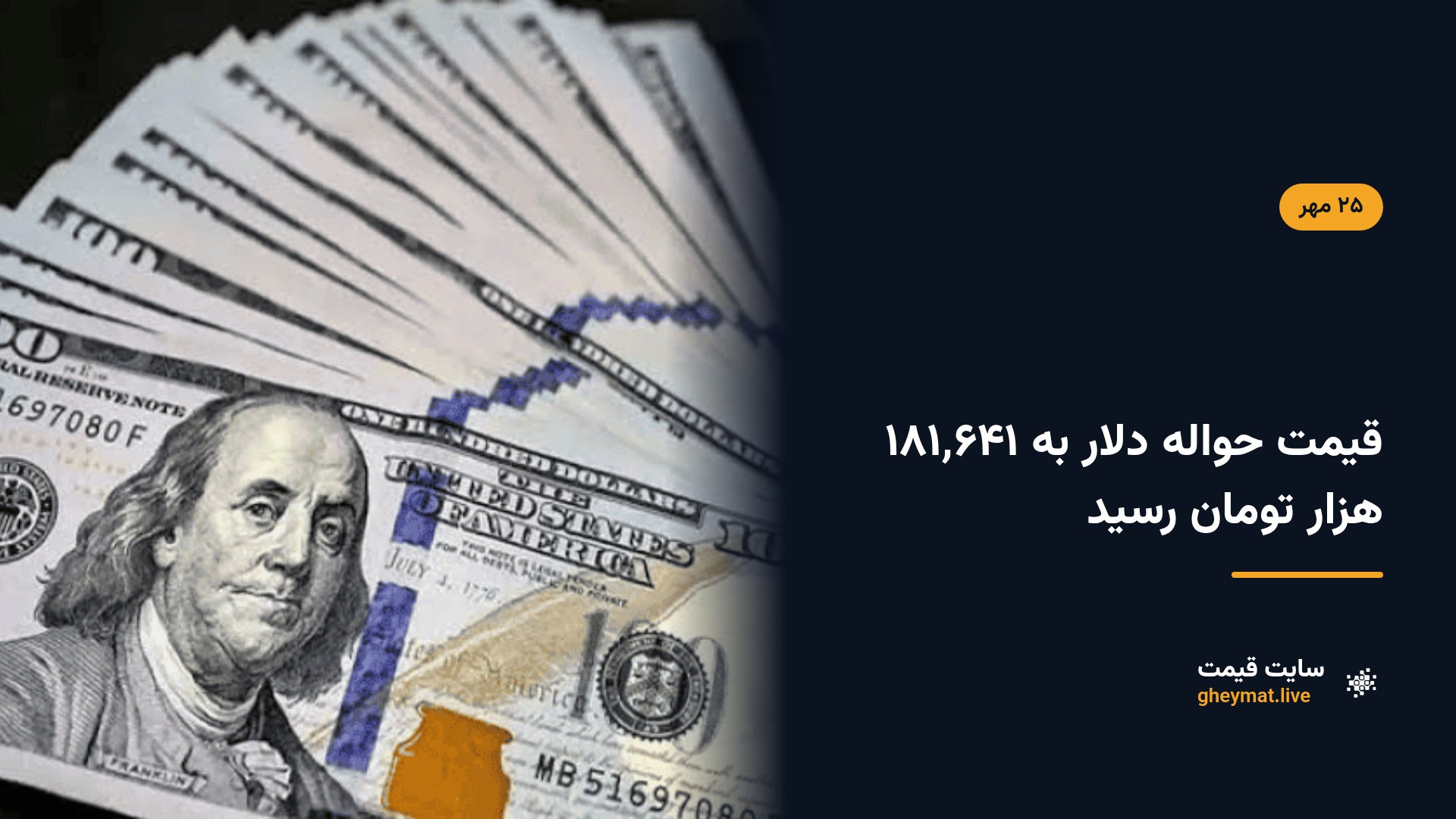 قیمت حواله دلار به ۱۸۱٬۶۴۱ هزار تومان رسید