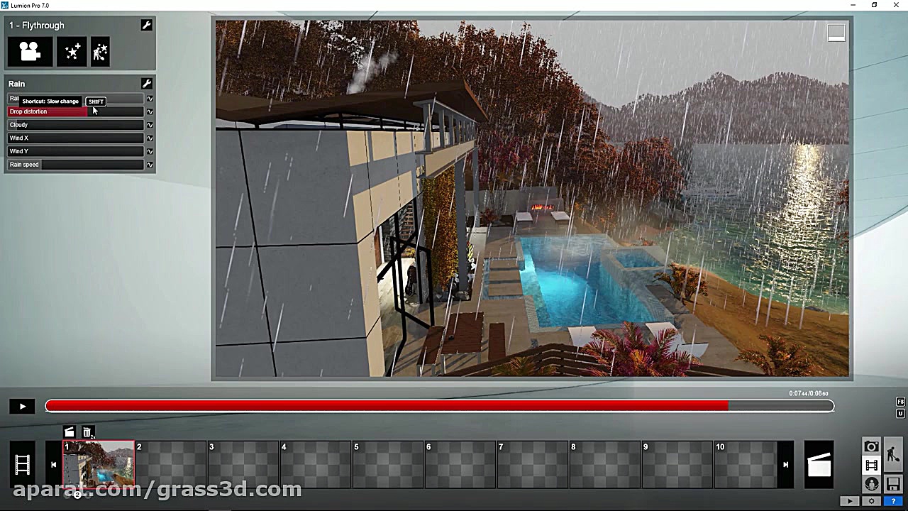 آموزش افکت Rain در لومیون