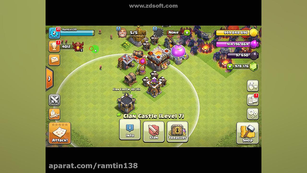 کلش آف کلنز هک شده برای اندروی...